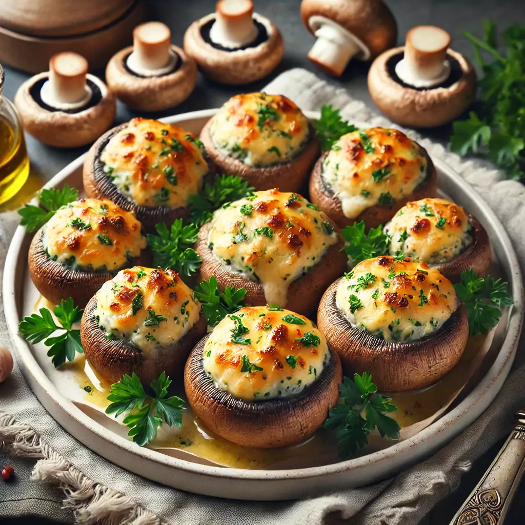 Gefüllte Champignons mit Käse-Kräuter-Füllung - Hobby-Kochwelt.de