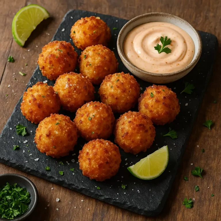 Gebratene Reisbällchen mit Parmesan und Dip