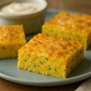 Dampfige Polenta-Schnitte mit goldener Käsekruste und weicher Mitte