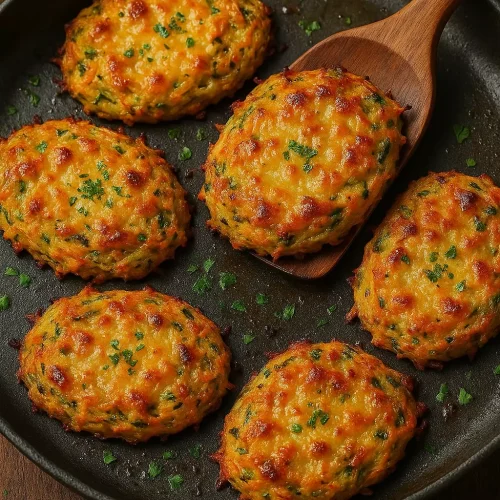 Kartoffelrösti mit Käse auf Backblech aus dem Ofen